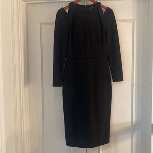 NWT Cushnie Et Ochs Oscar Jersey Long Sleeve Dress with Shoulder Slits, Size 6